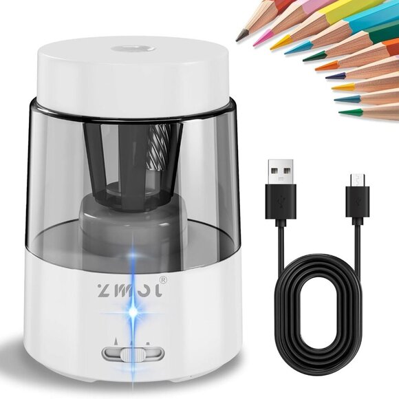 Electric Pencil Sharpener, Automatic Pencil Sharpeners Kids, Battery Rechargeabl - Picture 1 of 9
